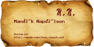 Manák Napóleon névjegykártya